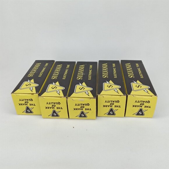 WWII Era Electronic Tube With Box Set Of 5 Sylvania Model 6GQ7 NOS NIB 1940s - Picture 9 of 16